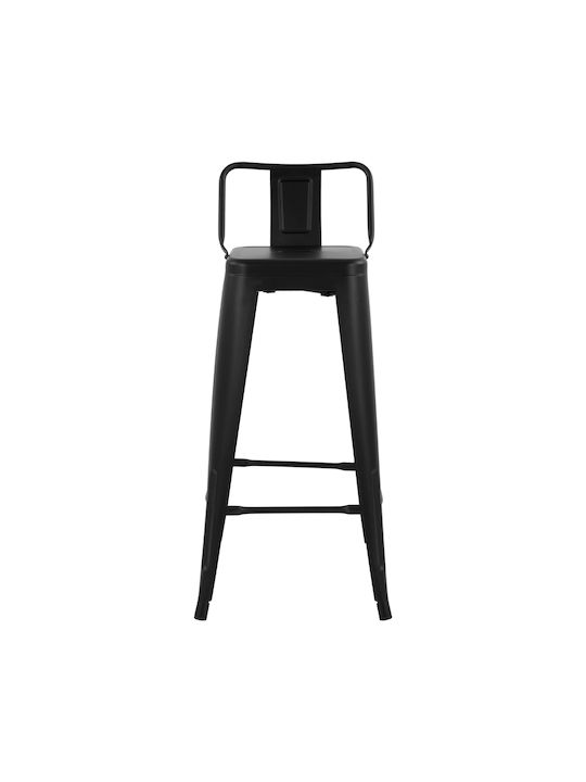 Metallic Outdoor Bar Stool Melita Black 43x43x95cm