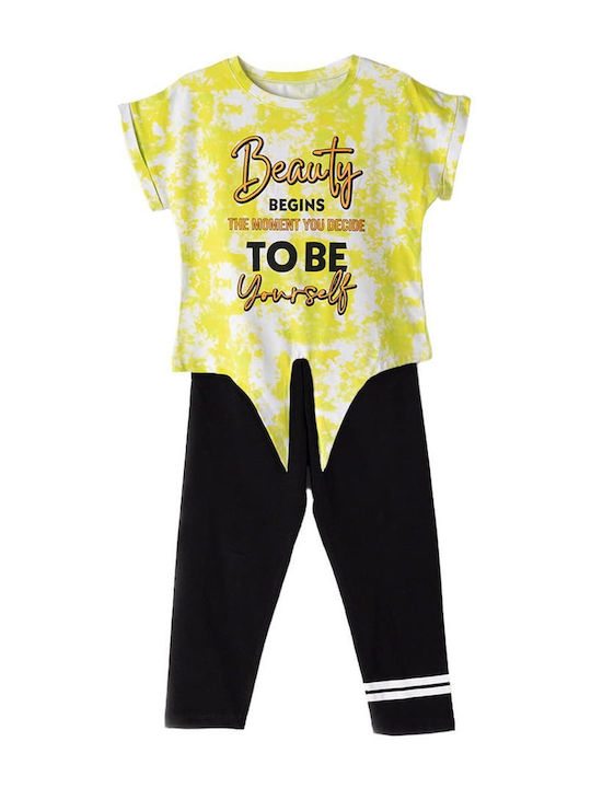 Kids' Set with Leggings Summer 2pcs Yellow