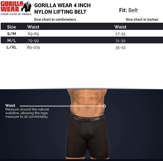 Gorilla Wear Weightlifting Belt Black/Gold 4"