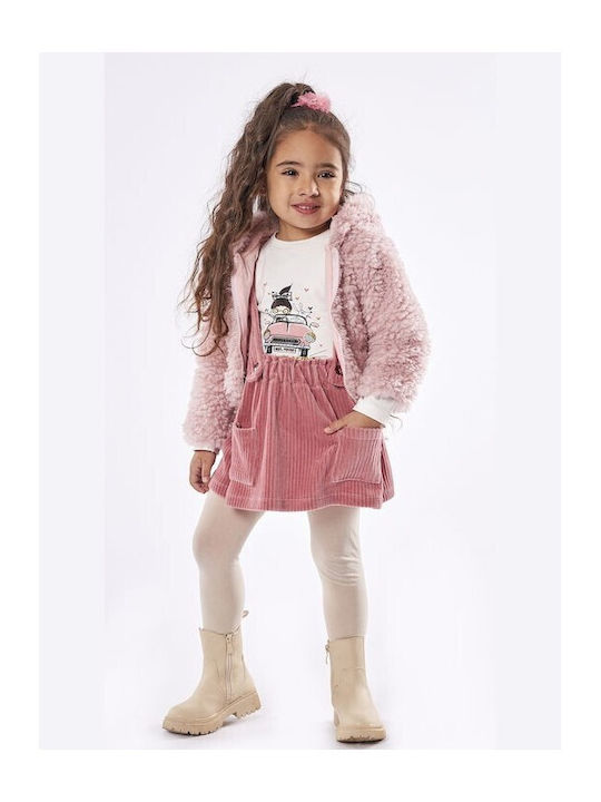 Kinder-Set mit Rock & Jacke Winter 3Stück Rosa
