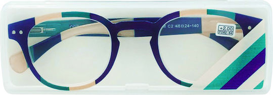 Optosquad Reading Glasses +4.00 Pocket in Beige color OPT9980-2