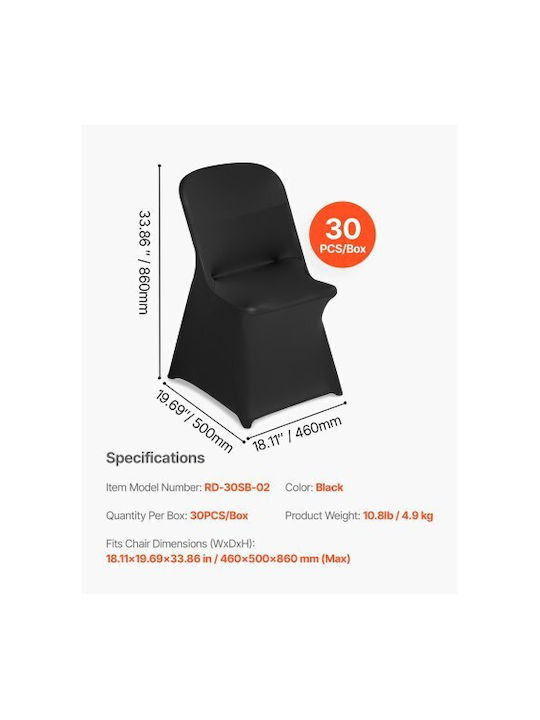 Vevor Husă Elastică Scaun Black 30buc YTHS30PCSDKJFH4VG001V0