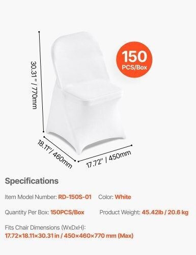 Vevor Elastic Cover for Chair White 1pcs YTBS150PCSDKAOQP2001V0