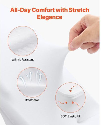 Vevor Elastic Cover for Chair White 1pcs YTBS150PCSDKAOQP2001V0