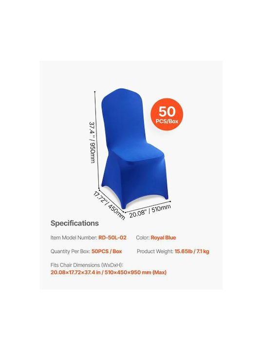 Vevor Husă Elastică Scaun Albastru 50buc YTHZL50PCSZKH7QPM001V0
