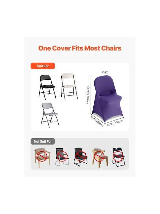 Vevor Elastic Cover for Chair Purple 50pcs YTSZS50PCSDKQTSB6001V0