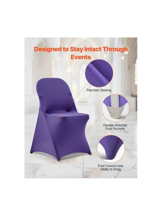 Vevor Elastic Cover for Chair Purple 50pcs YTSZS50PCSDKQTSB6001V0