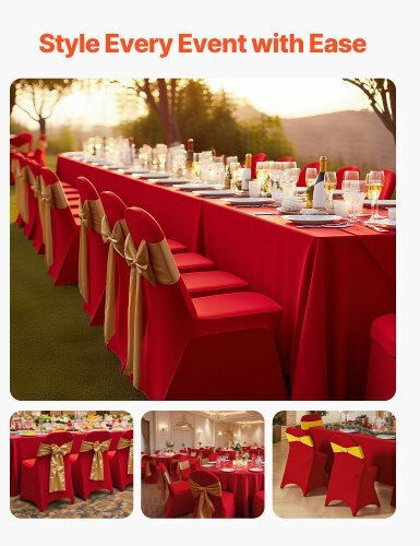Vevor Elastic Cover for Chair Red 50pcs YTHS50PCSDKQZT1BI001V0