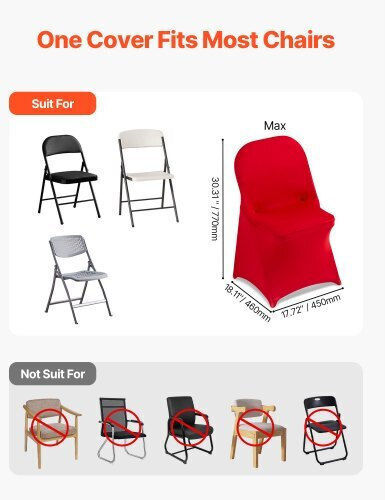 Vevor Elastic Cover for Chair Red 50pcs YTHS50PCSDKQZT1BI001V0