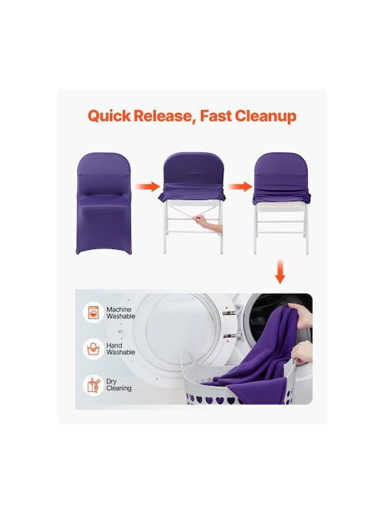 Vevor Elastic Cover for Chair Purple 50pcs YTSZS50PCSDKQTSB6001V0