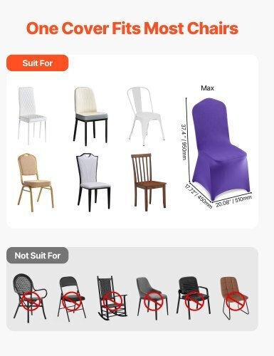 Vevor Elastische Abdeckung für Stuhl Purple 50Stück YTSZS50PCSZKYW0WQ001V0