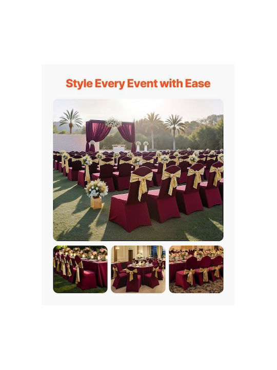 Vevor Elastic Cover for Chair Burgundy 50pcs YTJHS50PCSZKO2ELR001V0
