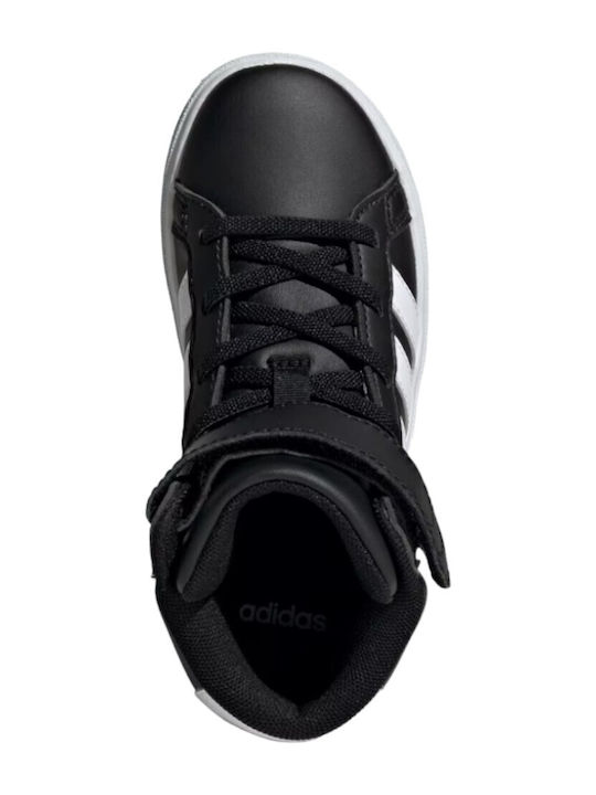 Grand Court Παιδικά Sneakers High με Σκρατς Μαύρα