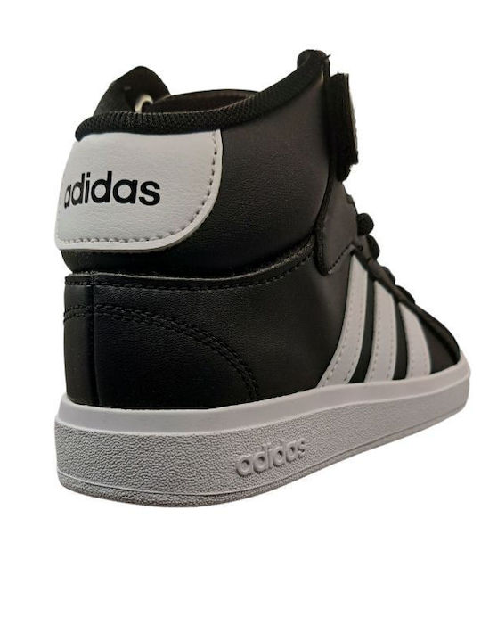 Grand Court Παιδικά Sneakers High με Σκρατς Μαύρα
