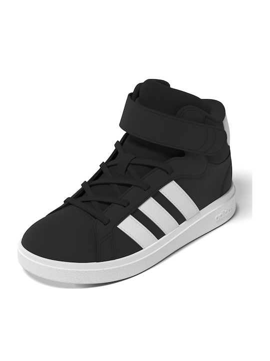 Grand Court Παιδικά Sneakers High με Σκρατς Μαύρα