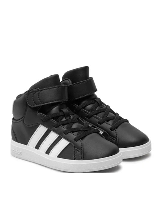 Grand Court Παιδικά Sneakers High με Σκρατς Μαύρα
