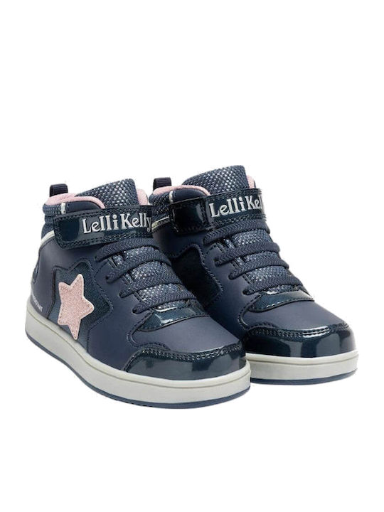 Kids Sneakers High with Scratch Blue