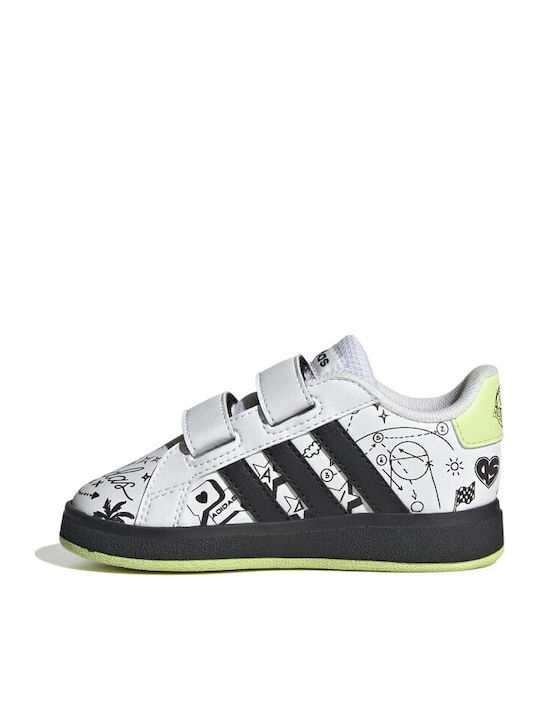 Grand Court GRAND COURT 2.0 Kids Sneakers with Scratch Cloud White / Core Black / Pulse Lime