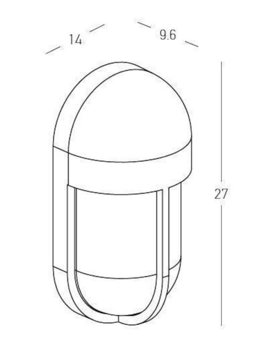 Zambelis Lights Wall-Mounted Outdoor Light E27 IP65
