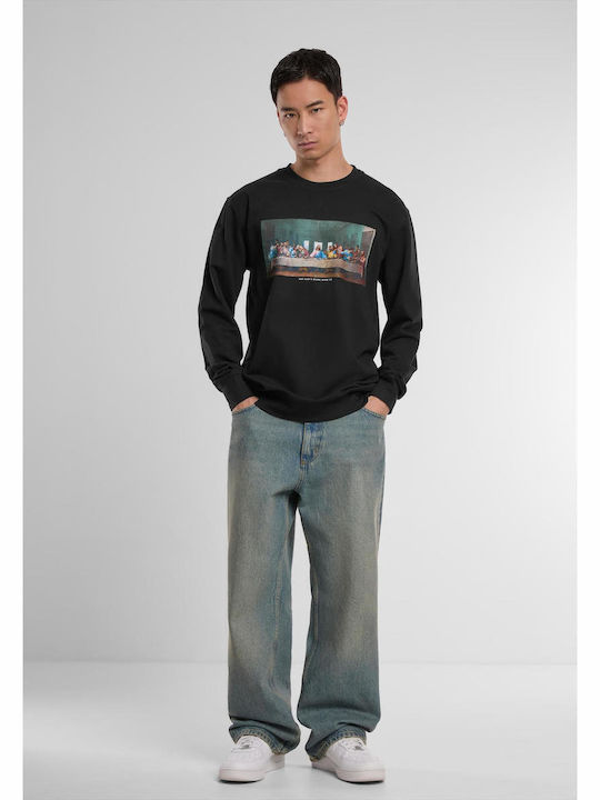 Crewneck Langarmbluse Schwarz