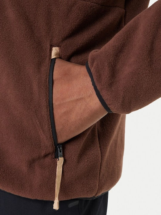 Ανδρική Ζακέτα Fleece Καφέ