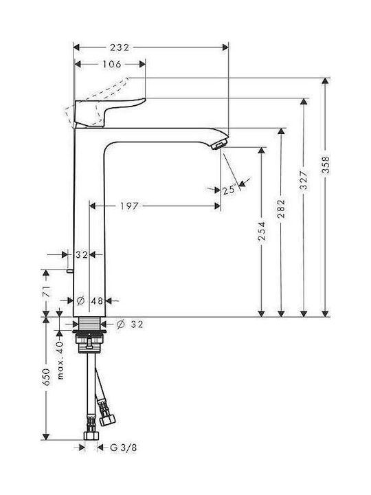 Hansgrohe Mixing Tall Sink Faucet Silver