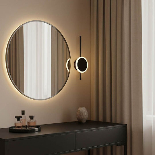 Pakketo Terzia Modern Lamp Wall with Integrated LED and Switch Black 13x40cm