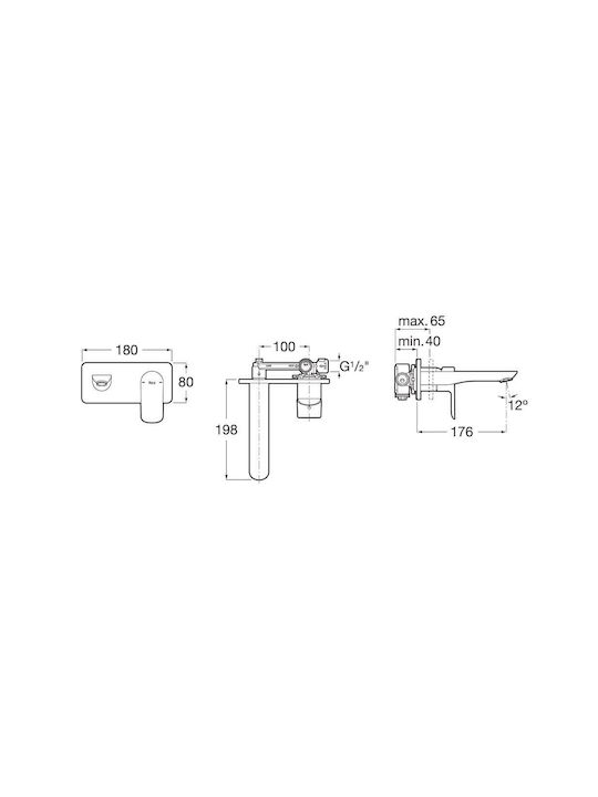 Roca Cala Set Mixer & Gură Îngropată pentru Lavabo Alb