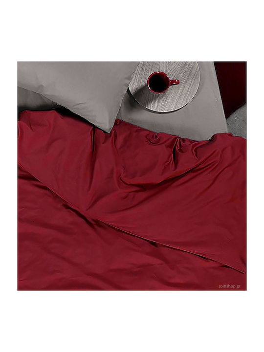 Nef-Nef Homeware Duvet Cover Cotton Queen 230x240 Basic 22 Bordo