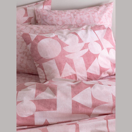 Palamaiki Duvet Cover Set Cotton Single with Pillowcase 170x250 Fashion Life Fl6289 Pink