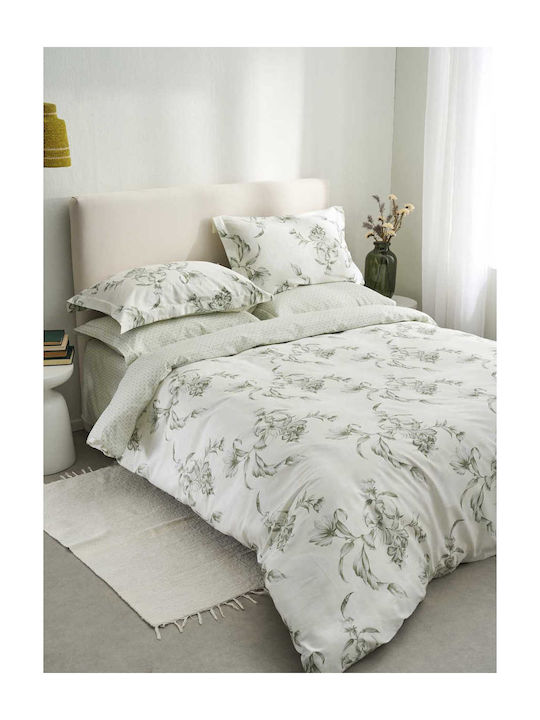 Vesta Home Σετ Παπλωματοθήκη 170x240cm Μονή με Μαξιλαροθήκη Victoria Λευκή