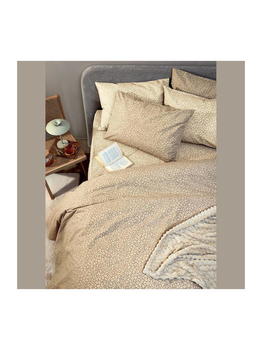 Palamaiki Duvet Cover Set Cotton Single with Pillowcase 170x250 Fashion Life Fl6284 Beige