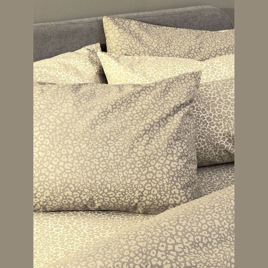 Palamaiki Bettbezug-Set Baumwolle Einzelbett mit Kissenbezug 170x250 Fashion Life Fl6284 Beige