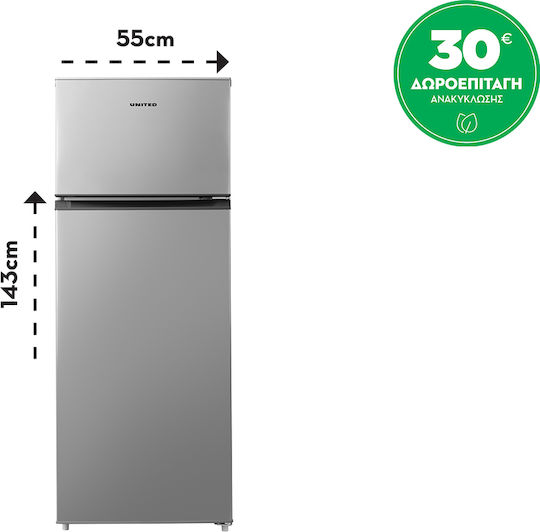 United 210лт В143xШ55xД55см. Inox UDS-1438E