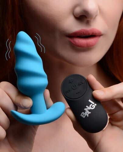 Anal Plug mit kabelloser Funktion und Vibration Blau
