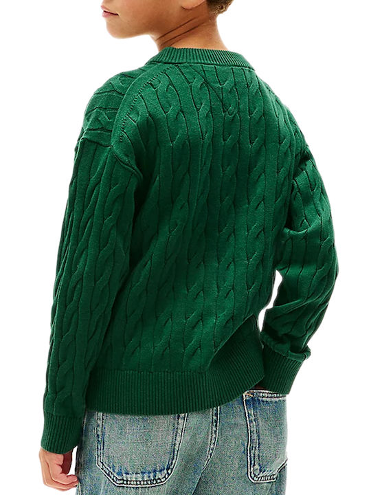 Kids' Sweater Long Sleeve Ornamental Green Tommy