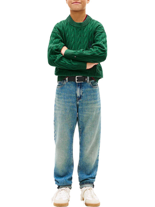 Kids' Sweater Long Sleeve Ornamental Green Tommy