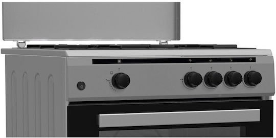 Heinner Κουζίνα Υγραερίου 60lt με Εστίες Υγραερίου Π60εκ. Ασημί
