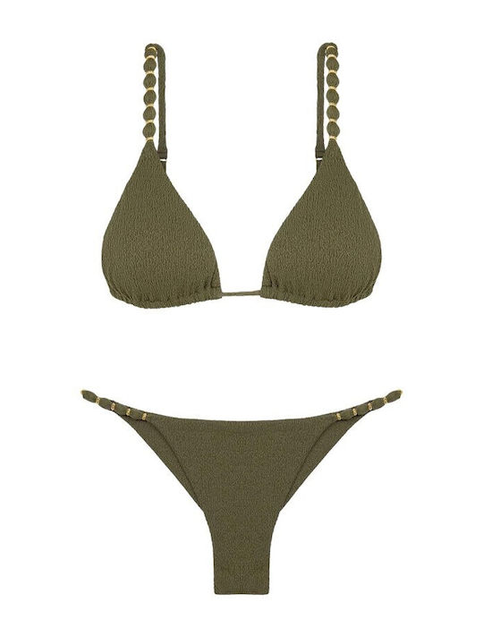 Bikini Set Top & Slip Bottom Green