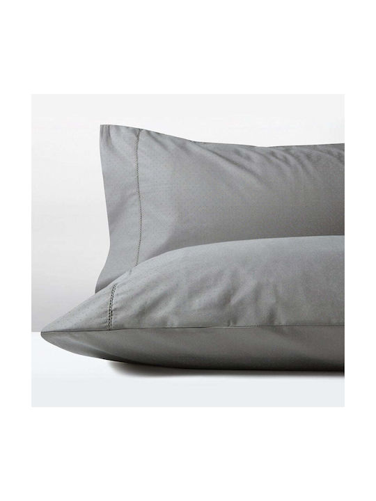 Cannon Imperial Πουά Σετ Μαξιλαροθήκες με Φάσα Linen 52x78εκ.