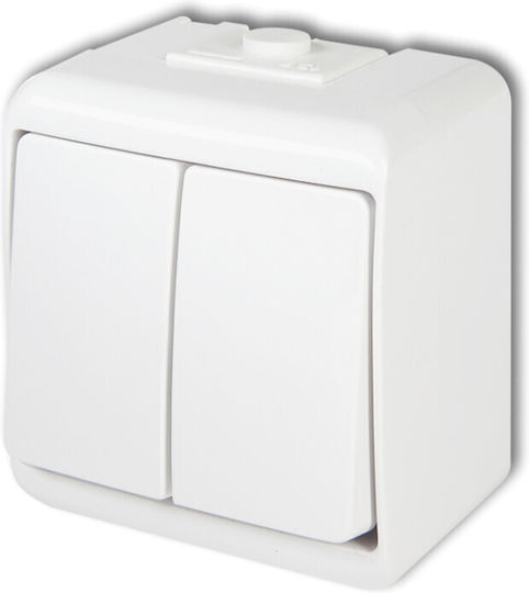 Karlik Waterproof Wall Switch Lighting Two-Way with Frame White