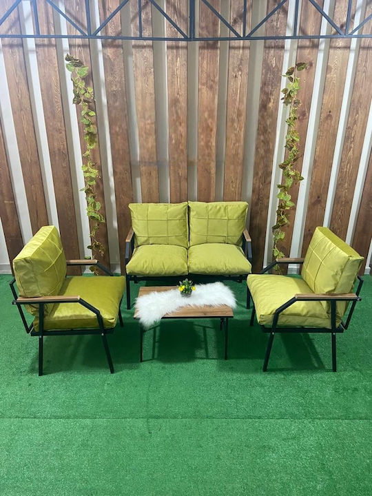 Garden & Outdoor Furniture Set Living Room Green with Pillows