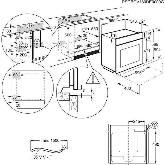 Electrolux Einbauofen 65Es B59.5cm.