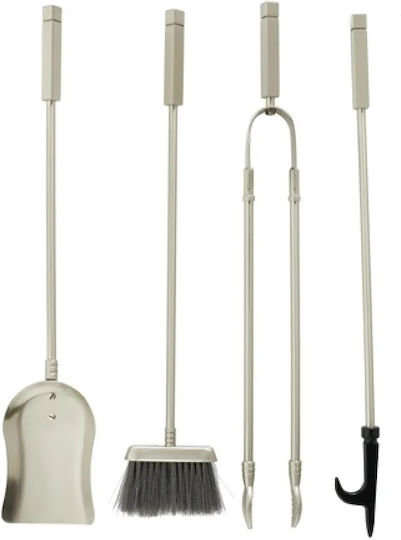 Zogometal Fireplace Tool Set with Stand Holder Silver