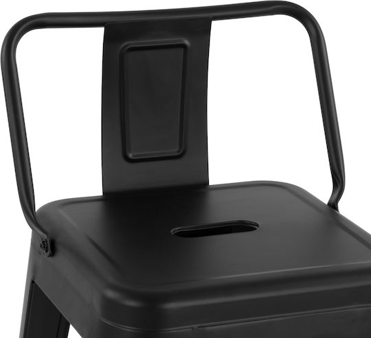 Metallic Outdoor Bar Stool Melita Black 43x43x95cm