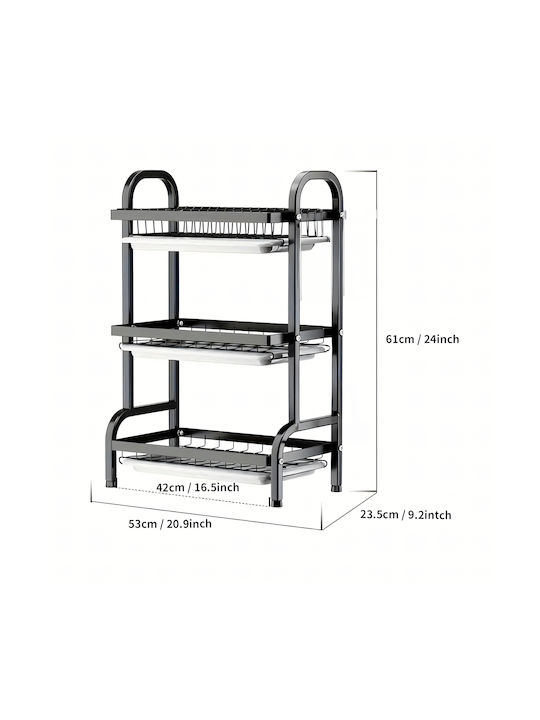 Scurgător De Chiuvetă Metalic Negru 53x23.5x61cm