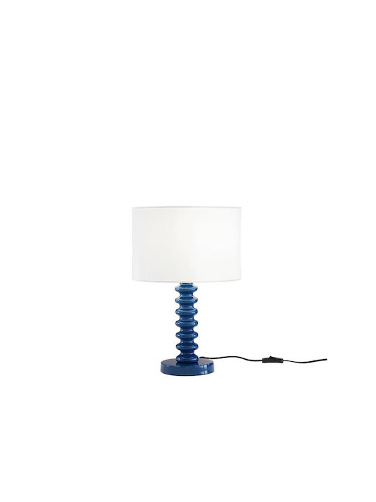 Fan Europe Sultan Metal Table Lamp with White Shade and Blue Base