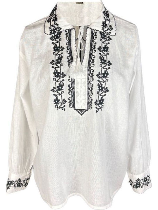 Kids' Shirt Long Sleeve White, Black