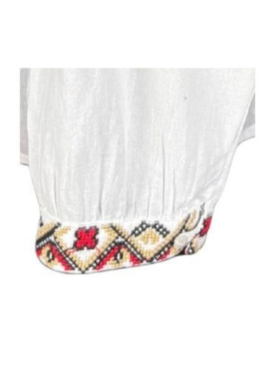Kids' Shirt Long Sleeve White/red