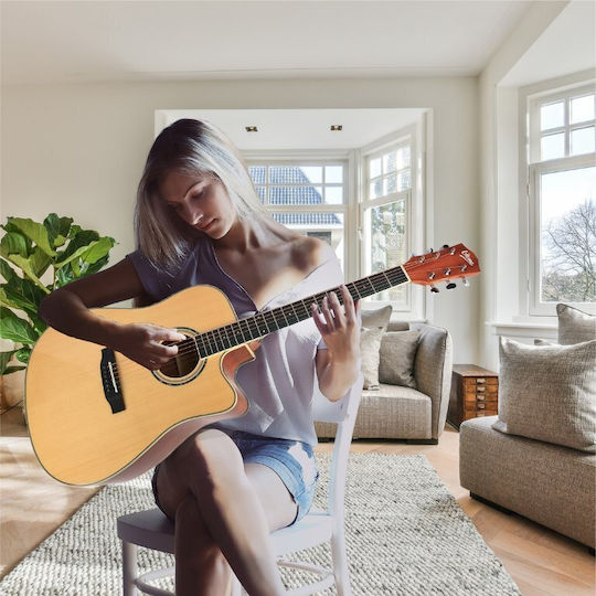 V-tone Semi-Acoustic Guitar Cutaway Natural / Spruce